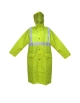 Capote largo verde fluorescente con capucha desmontable, Vangard