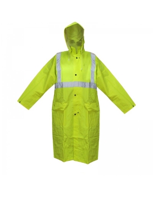 Capote largo verde fluorescente con capucha desmontable, Vangard