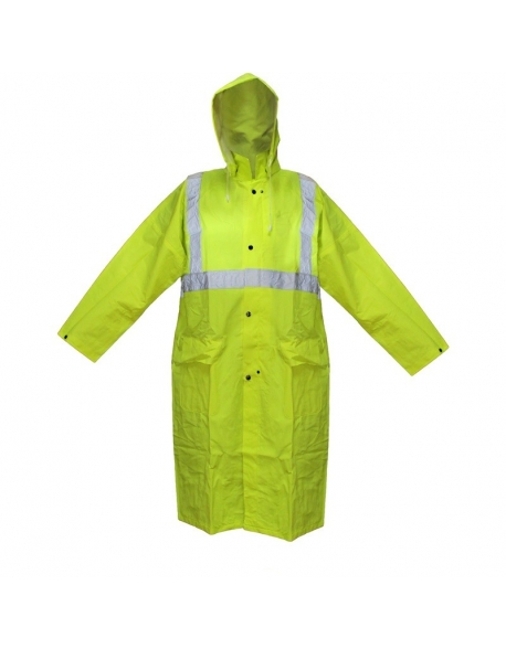 Capote largo verde fluorescente con capucha desmontable, Vangard