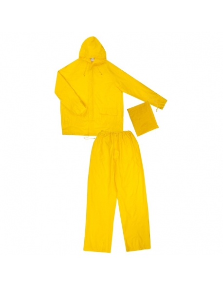 Capote amarillo con una cinta reflectiva en espalda, Vangard