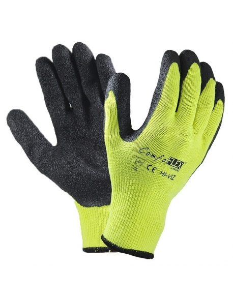 Guante tejido con palma látex, "Comfo Flex Hi-VIZ", Vangard
