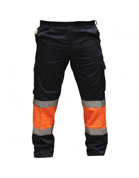 Pantalón tipo cargo bicolor, con cintas reflectivas gris, Vangard