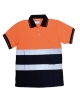 Bicolor Polo Dry Fit sweater with short sleeves and reflective tapes