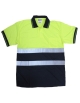 Bicolor Polo Dry Fit sweater with short sleeves and reflective tapes
