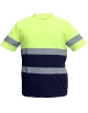 Suéter manga corta cuello redondo con cintas reflectivas tela Dry-Fit, bicolor, Vangard