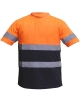 Suéter manga corta cuello redondo con cintas reflectivas tela Dry-Fit, bicolor, Vangard