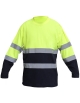Suéter manga larga cuello redondo con cintas reflectivas tela Dry-Fit, bicolor, Vangard