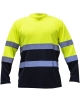 Suéter manga larga cuello redondo con cintas reflectivas tela Dry-Fit, bicolor, Vangard