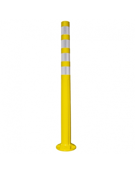 Delineador flexible amarillo con 4 cintas reflectivas blancas, Deflex - Traffic Innovation