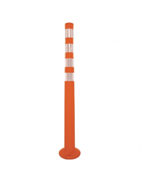 Delineador flexible naranja con 4 cintas reflectivas blancas, Deflex - Traffic Innovation