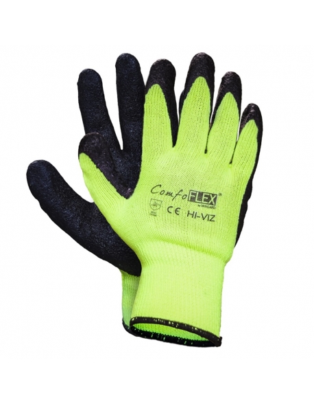 Guante tejido con palma látex, "Comfo Flex Hi-VIZ", Vangard