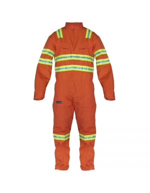 Overalls long sleeve reflective 2.5" bicolored tape green-gray, Vangard