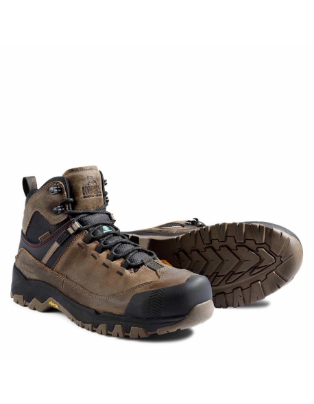 Bota de cuero impermeable puntera y plantilla de fibra con suela Vibram