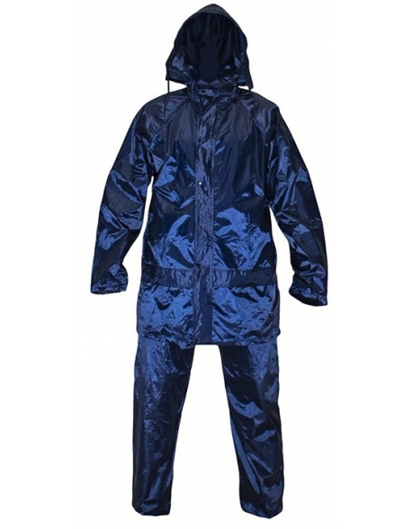 Two-piece blue navy rain suit with reflective tape on back, Vangard ...