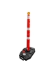 Delineador vial tipo poste con base negra rellenable y cintas reflectivas, Vangard