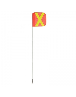 Pértiga de 12 pies con bandera de 16"x16" con "X" en reflectivo, Vangard