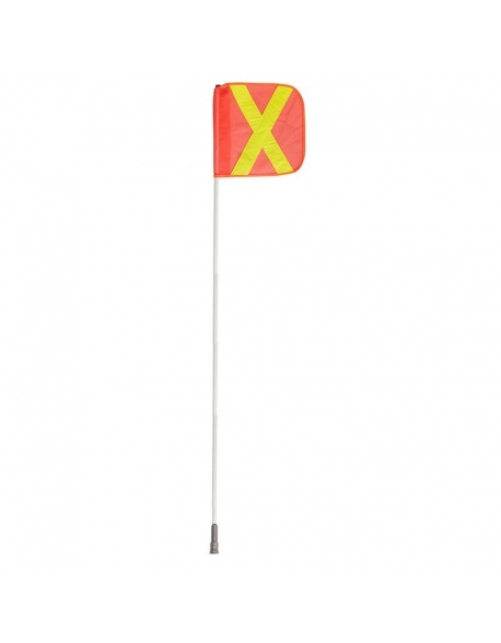 Pértiga de 12 pies con bandera de 16"x16" con "X" en reflectivo, Vangard