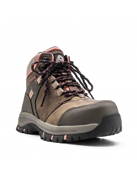 Bota de cuero para dama, impermeable con puntera y  plantilla de fibra compuesta, Valkyria