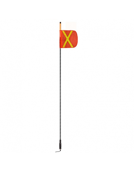 Pértiga de 12 pies, asta con luces LED, bandera reflectiva y bombilla superior