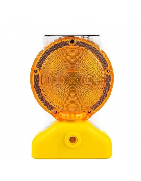 Lámpara de señalización solar, luz LED (lente ámbar), Vangard**No requiere baterías**
