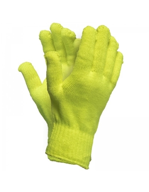 Guante de algodón tejido verde fluorescente, Vangard