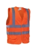 Chaleco de seguridad color naranja con cinta reflectiva ANSI Clase 2, Vangard